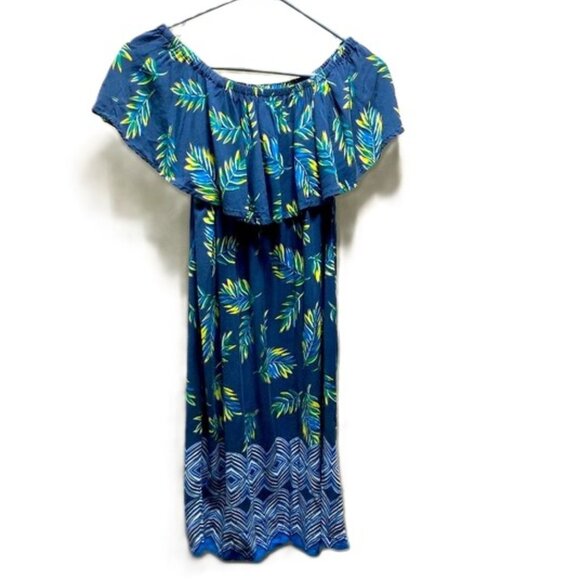 BEACH LUNCH LOUNGE Over the Shoulder Tropical Floral Sun Dress XS - Picture 6 of 11
